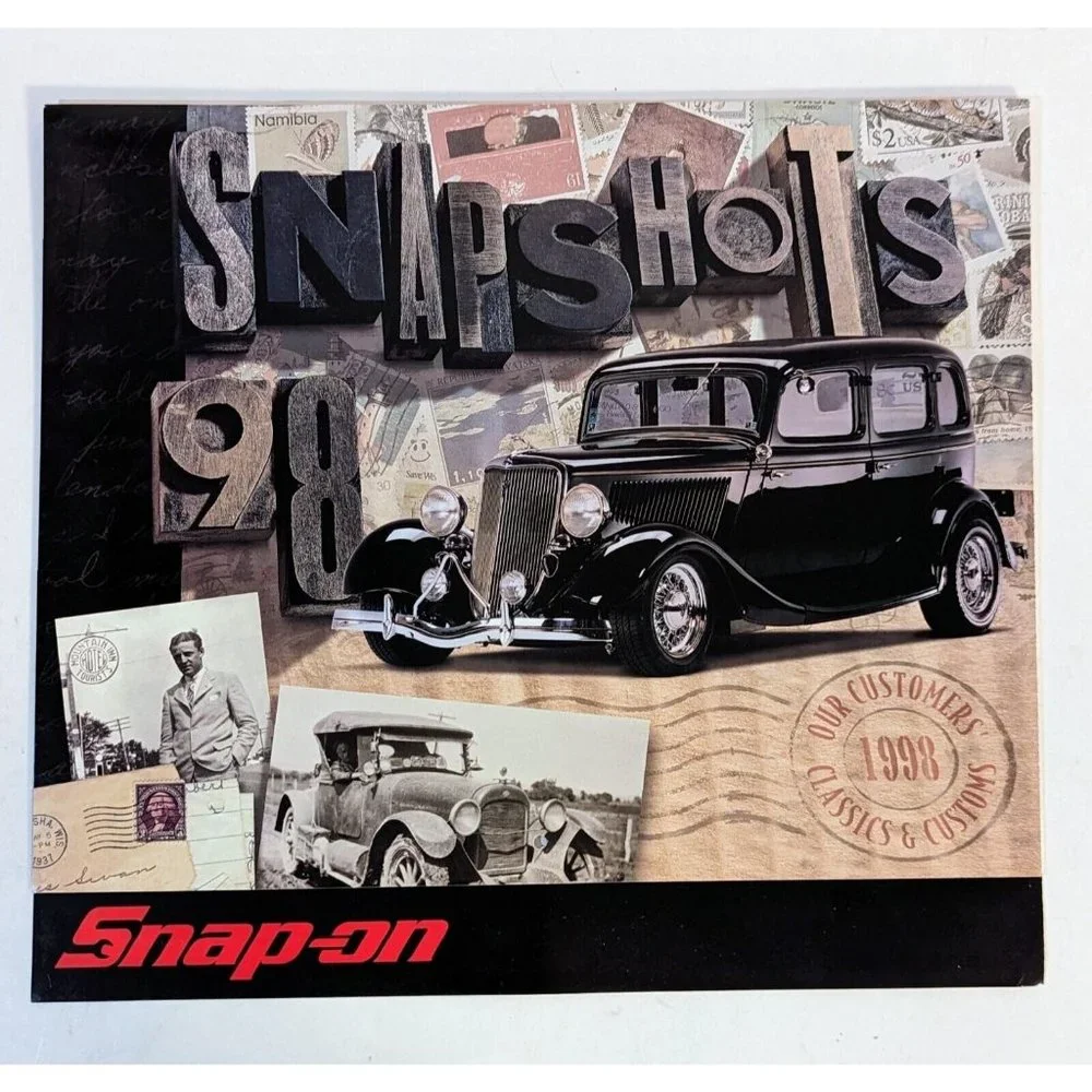 Vintage Snap-On 1998 Calendar Snapshots Classic Cars Auto Mechanic 13x11.5